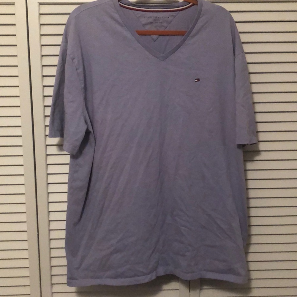 Tommy Hilfiger basic V-Neck Tee, XXL, Baby Blue
